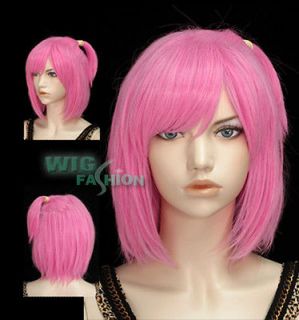 Shugo Chara Hinamori Amu Short Hot Pink Cosplay Hair Wig