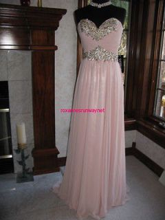 Sherri Hill 3859 Blush Pink Gold Beaded Pageant Gala Gown 6