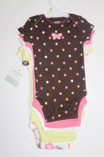 Pack Short Sleeve Flower Bodysuits 3 6 9 12 18 24 Months Girls