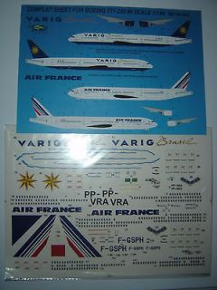 BOEING 777 200 AIR FRANCE/VARIG BRASIL BRASIL DECALS 1/144