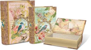Everyday 2012 Large Nesting Book Boxes Unique Floral Bird 51965N