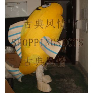 Yellow fish Cartoon MASCOT COSTUME Fancy Dress R00141 adult one size