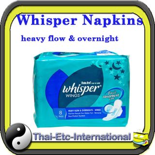 Whisper Sanitary feminine napkins Heavy Flow with wings for overnight