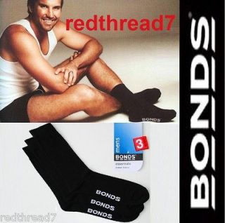 Bonds New Mens Black Business Dress Socks Cotton Blend 3 Pair Pk Sz 6