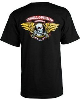 Powell Peralta Winged Ripper T Shirt Black   Ships Free