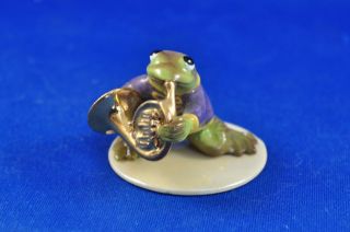 HAGEN RENAKER Porcelain Miniature Frog & Instrument 3253 FRENCH HORN