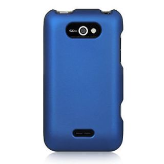 BLUE RUBBERIZED HARD PHONE COVER CASE FOR METRO PCS LG MOTION 4G MS770