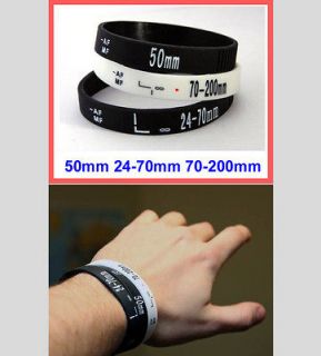 3pcs Camera Silicone Wristband Bracelet SLR Aperture Ring Nikon Canon
