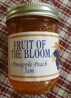 HOME MADE PINEAPPLE AND PEACH FRUIT OF THE BLOOM JAM   8 OZ SIZE