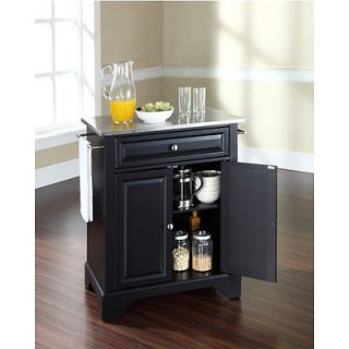 LaFayette Stainless Top Portable Kitchen Island   Large Tapered Feet
