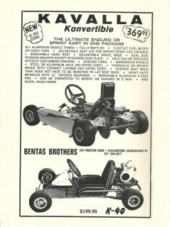 Vintage 1965 Kavalla K 50 DSE Konvertible Enduro/Sprint Kart & K 40 Go