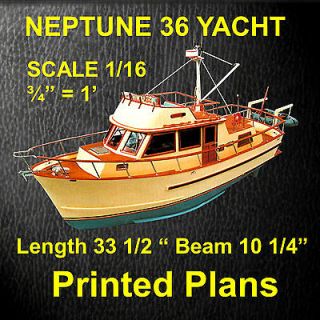 MODEL BOAT PLANS SCALE luxury trawler yacht F/S PRINTED PLANS