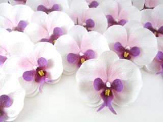 White Phalaenopsis Flower head Artificial Orchid wholesale lot Wedding