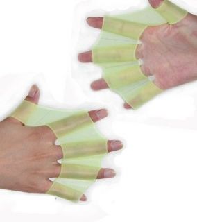 Silicone Hand Swimming Flippers Fast Finger Gloves Web Paddle CJ35
