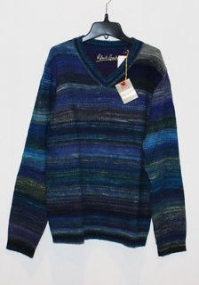 Robert Graham Huntingdon Sweater Blue Dry Clean Wool Rayon Style