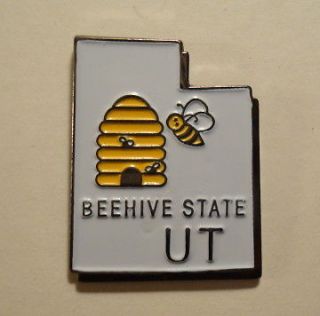 UTAH Shape BEEHIVE STATE Nickname Souvenir LAPEL PIN
