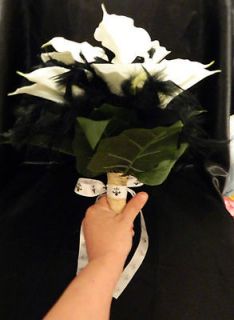 gothic, punk, midevil wedding Bridal bouquet flowers calla lilies