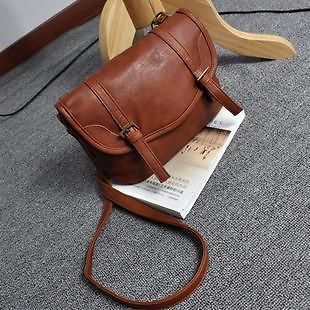 Brown Flap Shoulder CrossBody Vintage Messenger Bag Purse Mail Bag