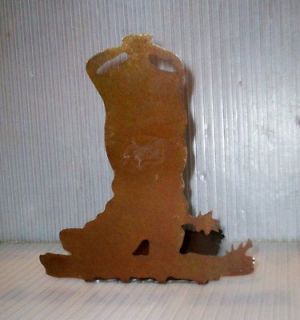 Country Western Bookends Vintage Cowboy Boot Metal Silhouette Book