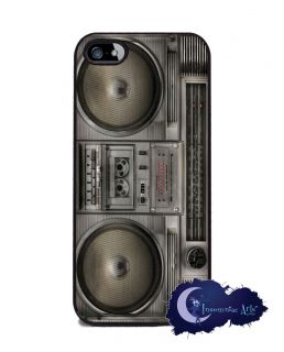 New iPhone 5 Retro Music Boombox Stereo Cassette Player Hard Shell