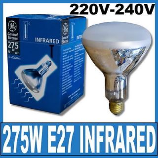 GE Infra Red Heat Lamp 220 240V 275w Globe E27