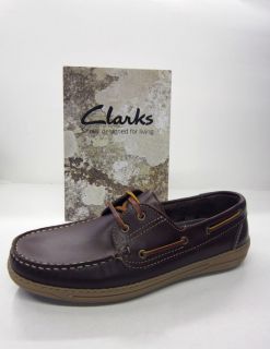 MENS CLARKS SHOES RO DECK BOAT SHOES CHESTNUT LEATHER FITTING G