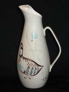 Red Wing china pottery Bob White pitcher w bird 14 H