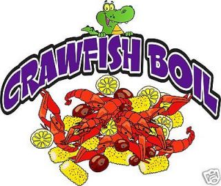 Crawfish Boil Decal 14 Concession Cajun Food Truck Restaurant Vinyl