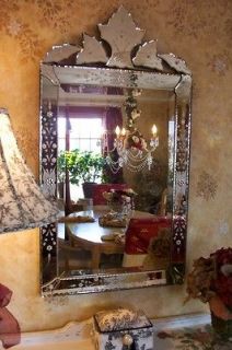 Venetian Glass Mirror~Simple Elegance~Art Deco~Artisan Crafted