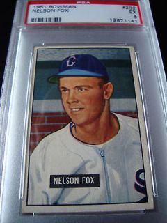 1951 bowman #232 NELSON nellie FOX psa 5 chicago white sox