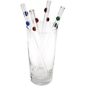 Glass Drinking Straws   Set of 4   Handmade Straw