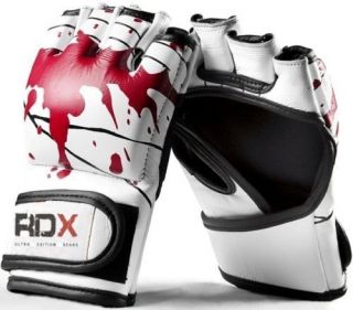RDX Leather Gel Tech MMA UFC Grappling Gloves Fight Boxing Punch Bag K