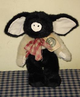 1998 Boyds Bears Artisan Series Black and White Pig 11 Jointed with