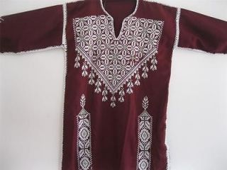 VINTAGE HAND EMBROIDERED,ARAB Palestinian /Bedouin Ethnic BORDEAUX