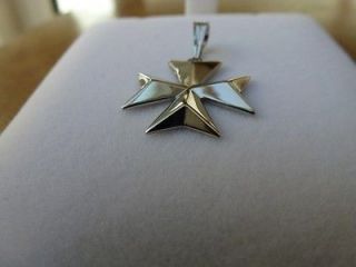 925 Sterling Silver Order Of St. John Maltese Cross Solid Pendant