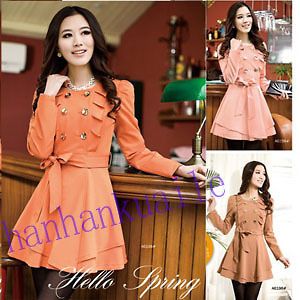 Fashion Korean Style Cape Double breasted Coat Jacket Dress #H1