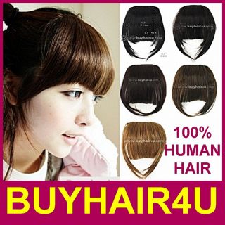 Clip in on Human Hair Bangs Fringes Extensions Hairpieces 5 Colors