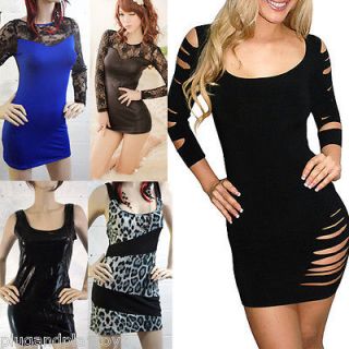 Sexy Plus/XL Size Dress Black Lace Mini Slash Club Dance Party