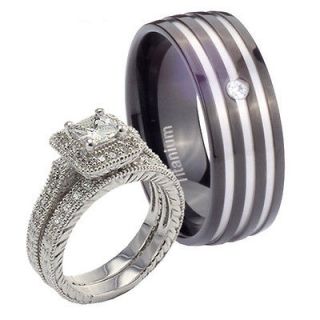 his and hers wedding ring sets in Jewelry & Watches