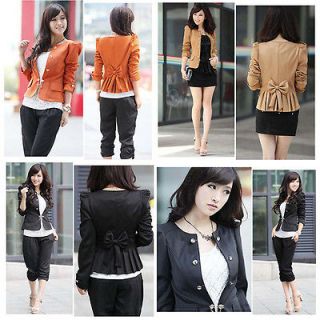 Women Slim Fit Business Double breasted Puff Sleeve Suit Blazer Jacket