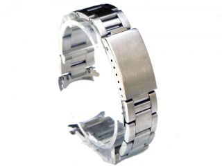 Stainless Steel Oyster Solid Link Curved Ends Watch Band