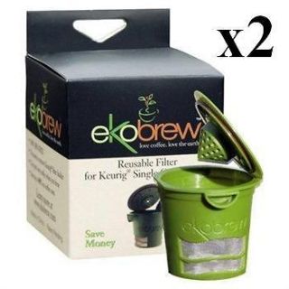 Ekobrew Green Reusable Refillable K Cup Pod Filter for Keurig