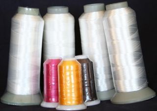 NEW FOUR X LG CONES WHITE BOBBIN THREAD MACHINE EMBROIDERY for Brother