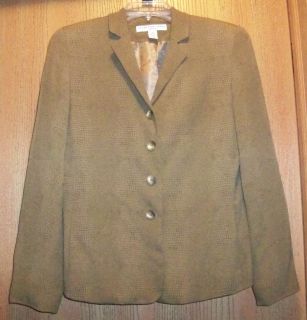 Josephine Chaus 10 P Lined Olive Alligator Skin Fabric 4 Button