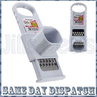 NEW SAFETY GRATER WITH HOLDER VEGETABLE CHEESE SHARP STAINLESS STEEL