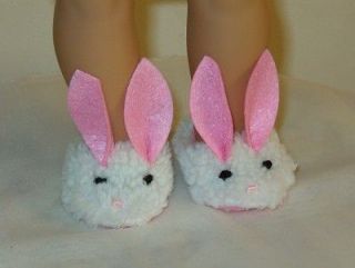 Sherpa BUNNY HOUSE SLIPPERS shoes fit American Girl Madame Alexander
