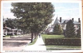 1918 Postcard Union & Brandywine Streets   West Chester