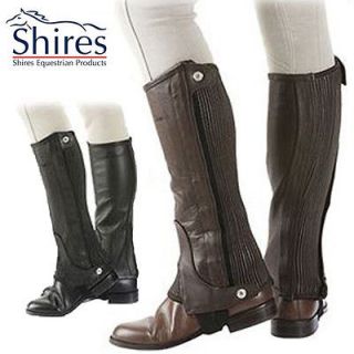 Leather Half Chaps Shires Equestrian Horse Riding Showing Gaiters Size