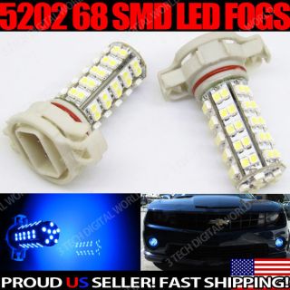 Blue 68 SMD 5202 5201 H16 LED DRL Fog Light Bulbs Replacement,12 X