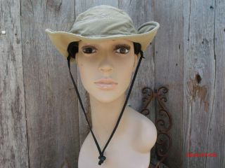 LL Bean Khaki Solar Sou Western Outback Button Side Safari Hat